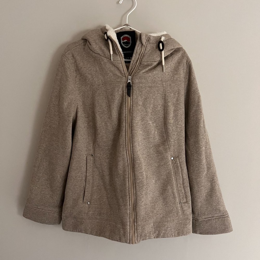 Beige/Khaki Faux Fur Lined Coat